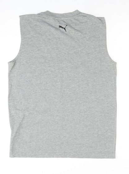 Puma Men's Grey Sleeveless T-Shirt, Size S