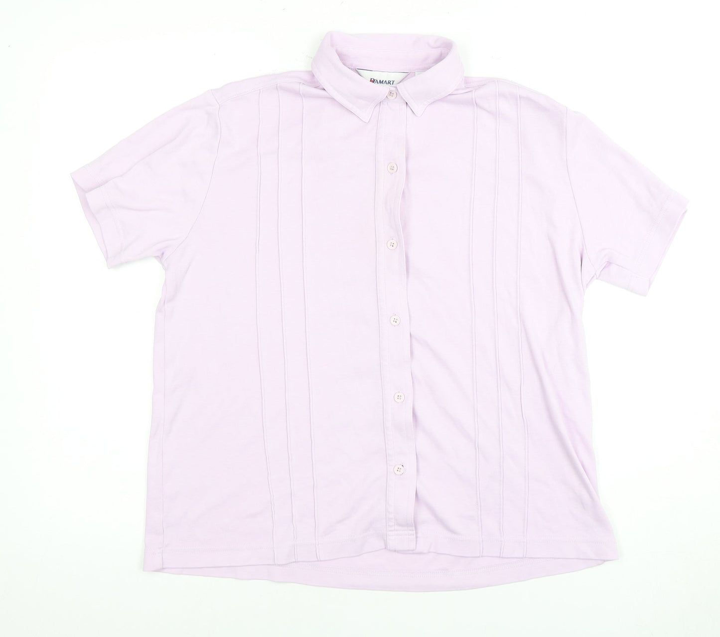 Damart Women's Pink Collared Button-Up Shirt Size 16