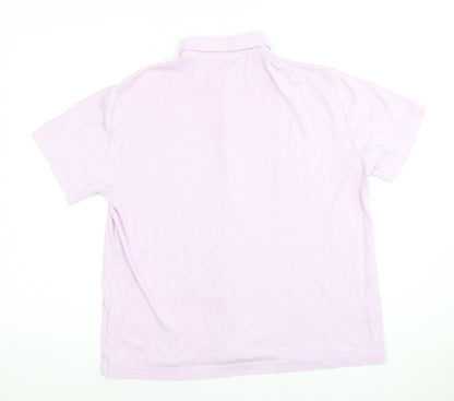 Damart Women's Pink Collared Button-Up Shirt Size 16