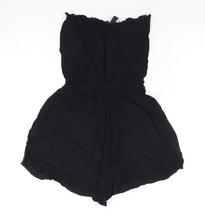 H&M Women's Black Playsuit Woven Material Size 4