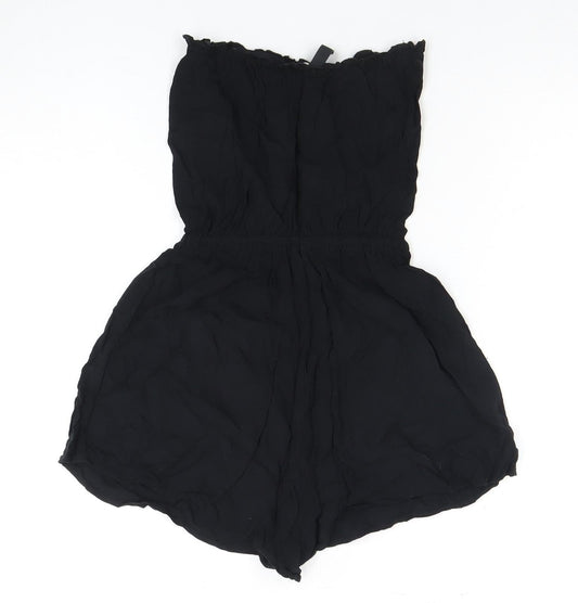 H&M Women's Black Playsuit Woven Material Size 4