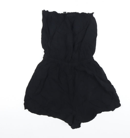H&M Women's Black Playsuit Woven Material Size 4