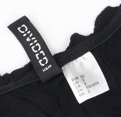 H&M Women's Black Playsuit Woven Material Size 4