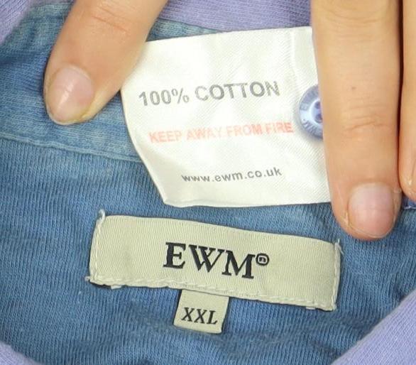 EWM Men’s Purple Striped Polo - 2XL Short Sleeve