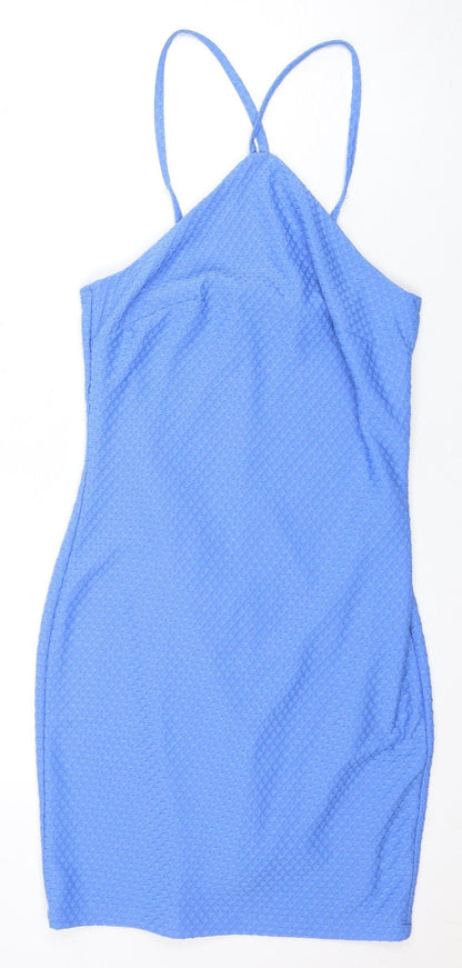 Miss Selfridge Women's Blue V-Neck Strappy Dress Size 8