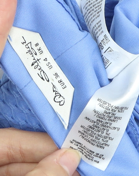 Miss Selfridge Women's Blue V-Neck Strappy Dress Size 8