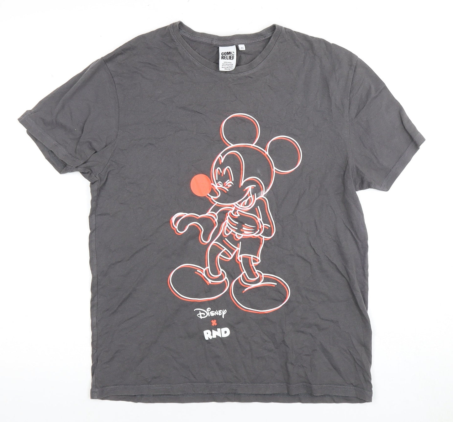 Mens UK Size XS Comic Relief Grey  T-Shirt