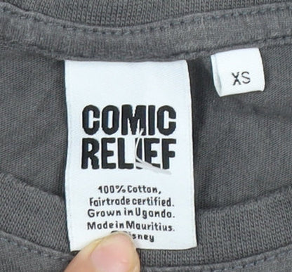 Mens UK Size XS Comic Relief Grey  T-Shirt