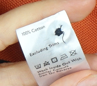 John Lewis Men's Orange Striped Polo Shirt M