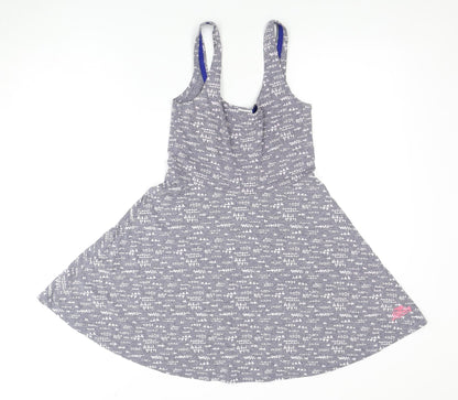 Superdry Women's Grey Geometric Sleeveless Dress XS