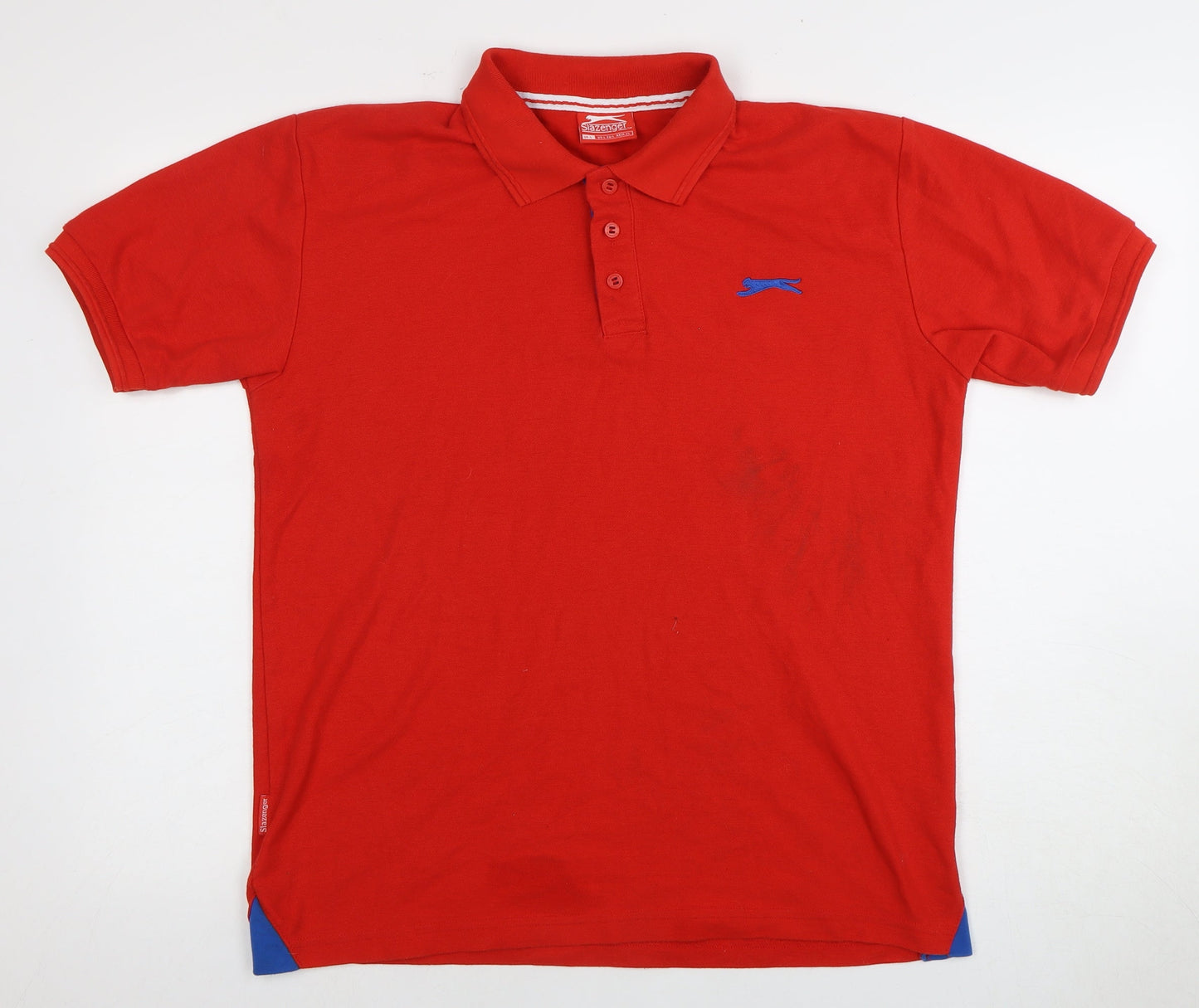 Slazenger Men's Red Polo Shirt, Size L, Casual Style