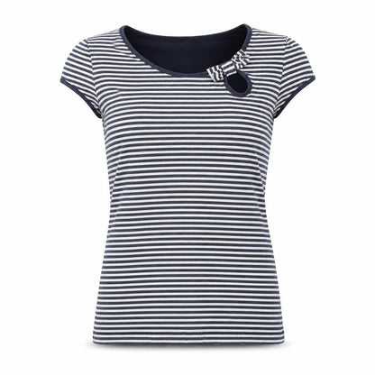 Next Women's Stripe T-Shirt Size 12 Bow Detail