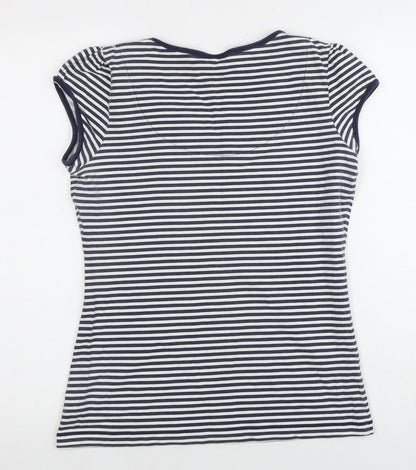 Next Women's Stripe T-Shirt Size 12 Bow Detail