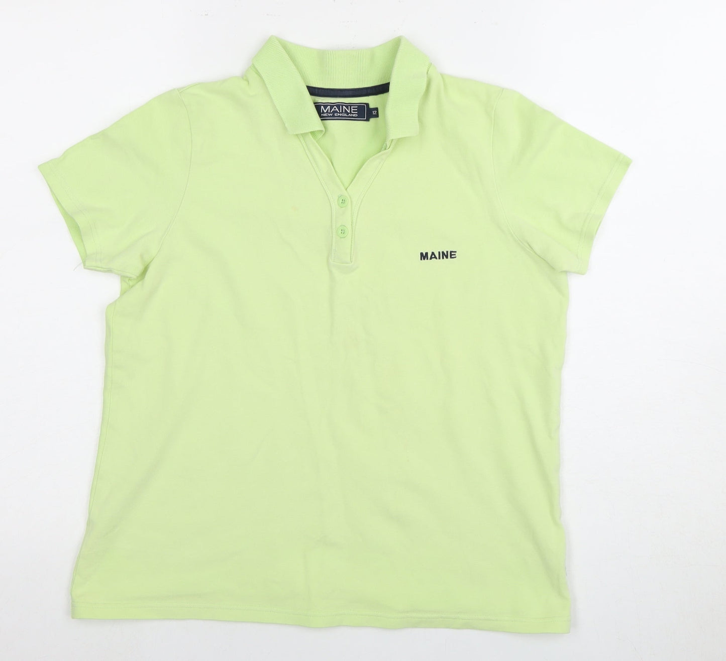 Maine New England Women's Green Polo Shirt Size 12
