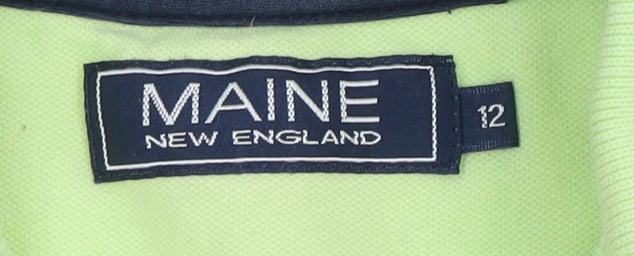 Maine New England Women's Green Polo Shirt Size 12