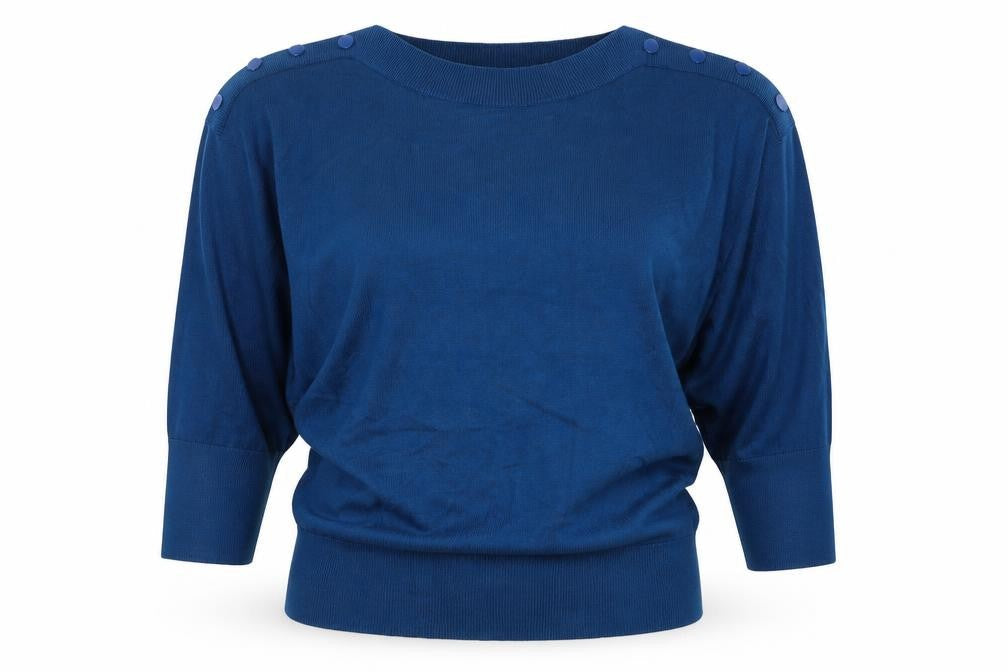 Womens UK Size M Monsoon Blue Basic Sweater