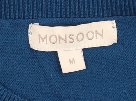 Womens UK Size M Monsoon Blue Basic Sweater