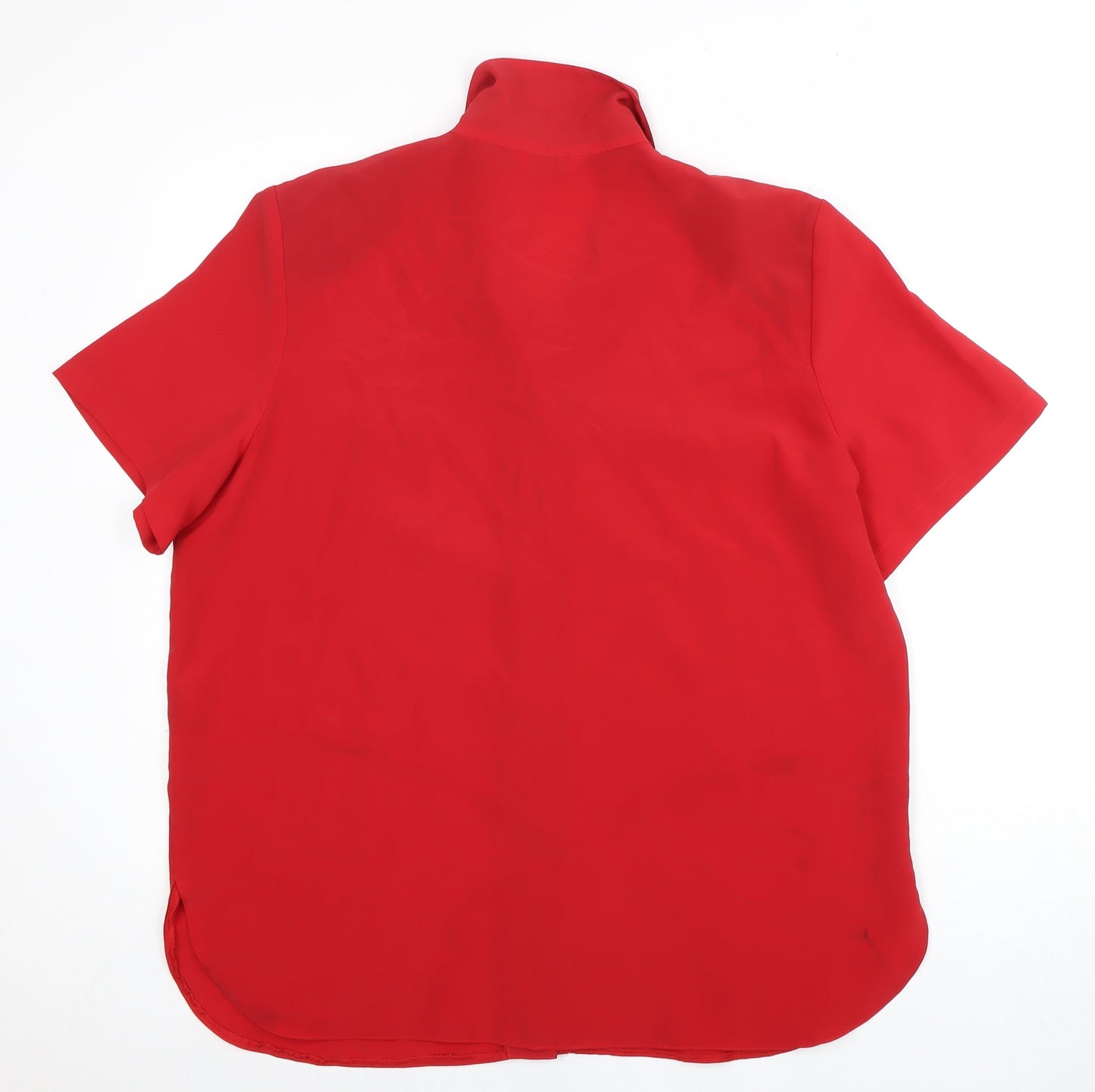 Bon Marche Women’s Red Button-Up Short Sleeve Blouse