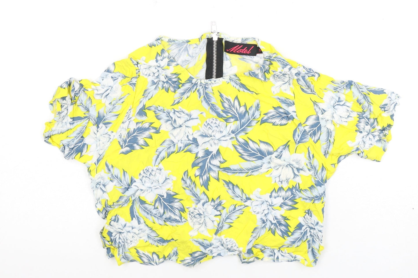 Womens UK Size S Motel Yellow Cropped Blouse