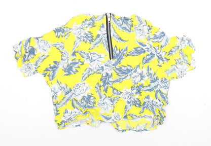 Womens UK Size S Motel Yellow Cropped Blouse