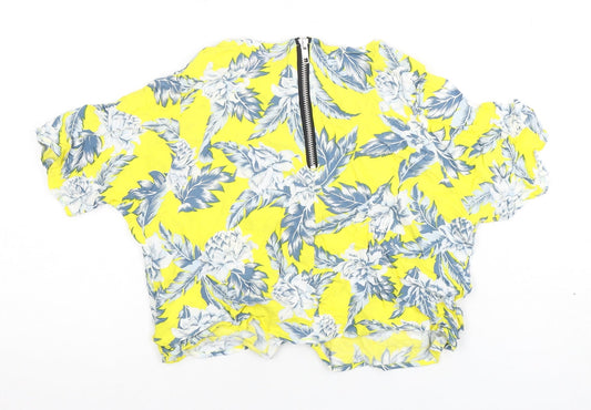 Womens UK Size S Motel Yellow Cropped Blouse