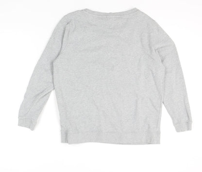 Diesel Women's Grey Logo Sweatshirt, Long Sleeve