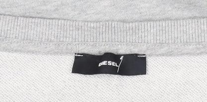 Diesel Women's Grey Logo Sweatshirt, Long Sleeve