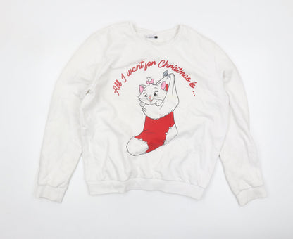Womens UK Size XL Disney White Pullover Sweatshirt