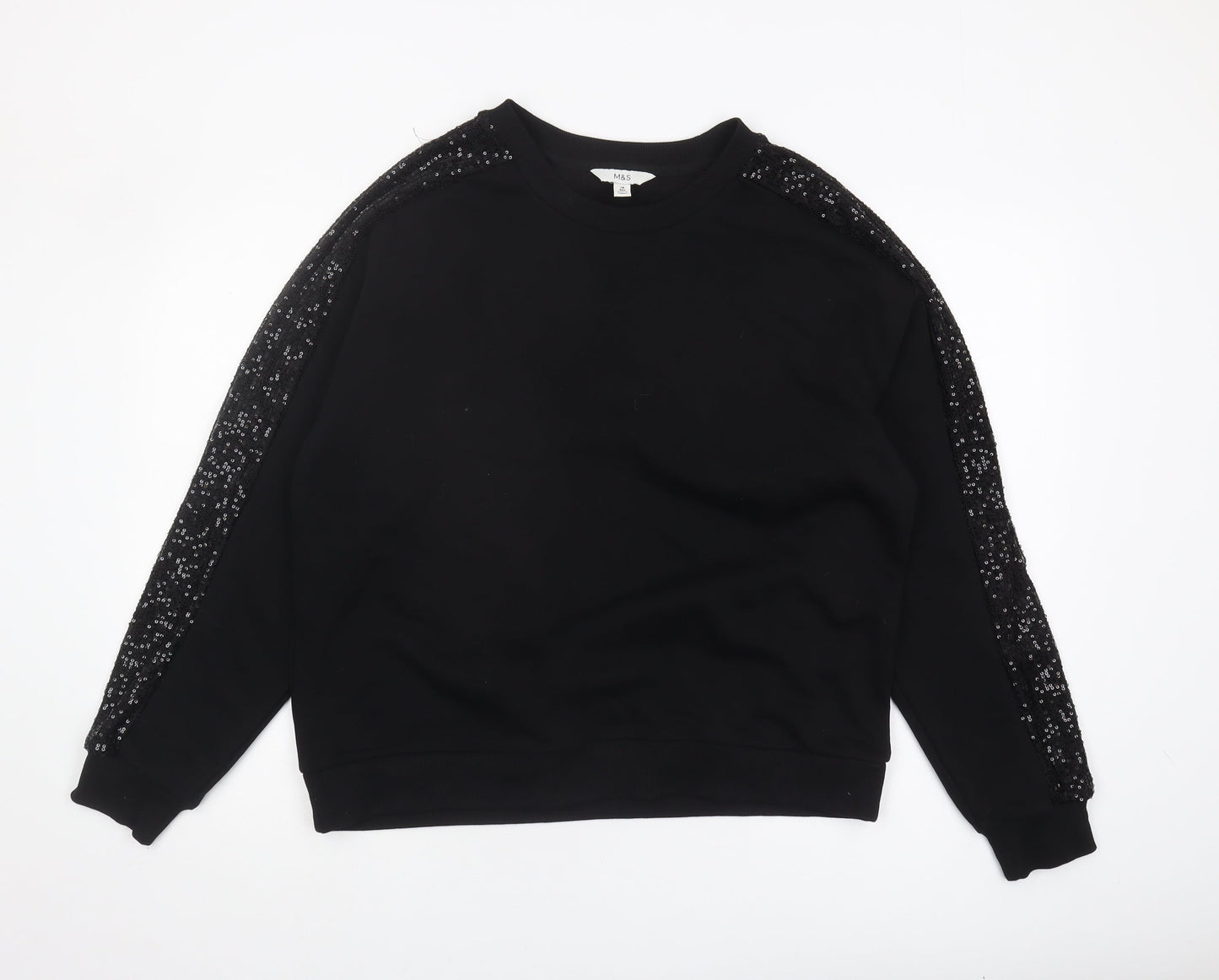 Marks and Spencer Women’s Black Sequin Pullover Sweatshirt - Size 16