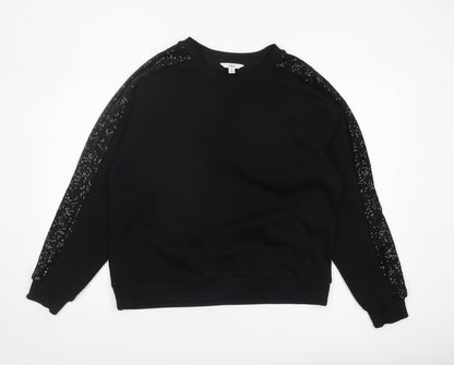 Marks and Spencer Women’s Black Sequin Pullover Sweatshirt - Size 16