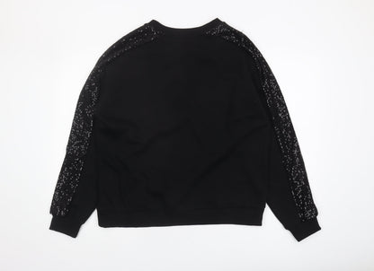 Marks and Spencer Women’s Black Sequin Pullover Sweatshirt - Size 16