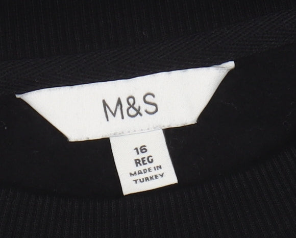 Marks and Spencer Women’s Black Sequin Pullover Sweatshirt - Size 16