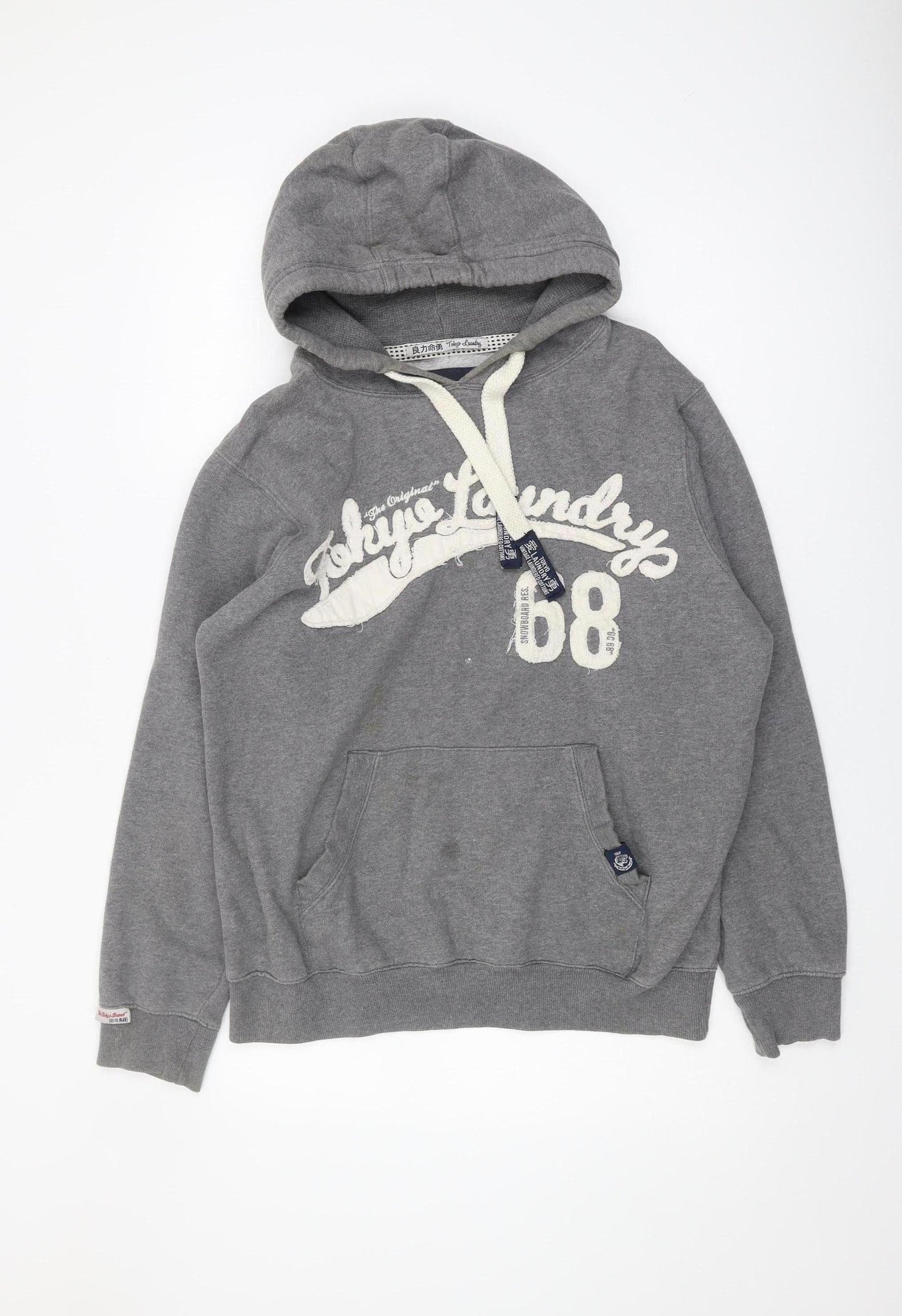 Mens UK Size S Tokyo Laundry Grey Pullover Hoodie