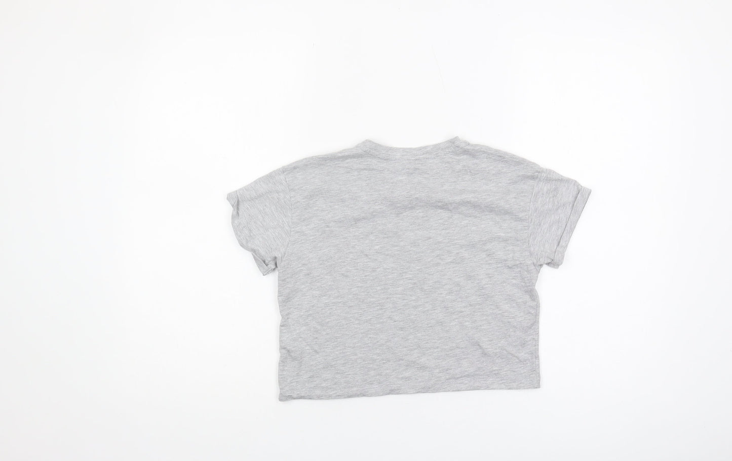 New Look Girls Grey Cropped T-Shirt, Size 10-11