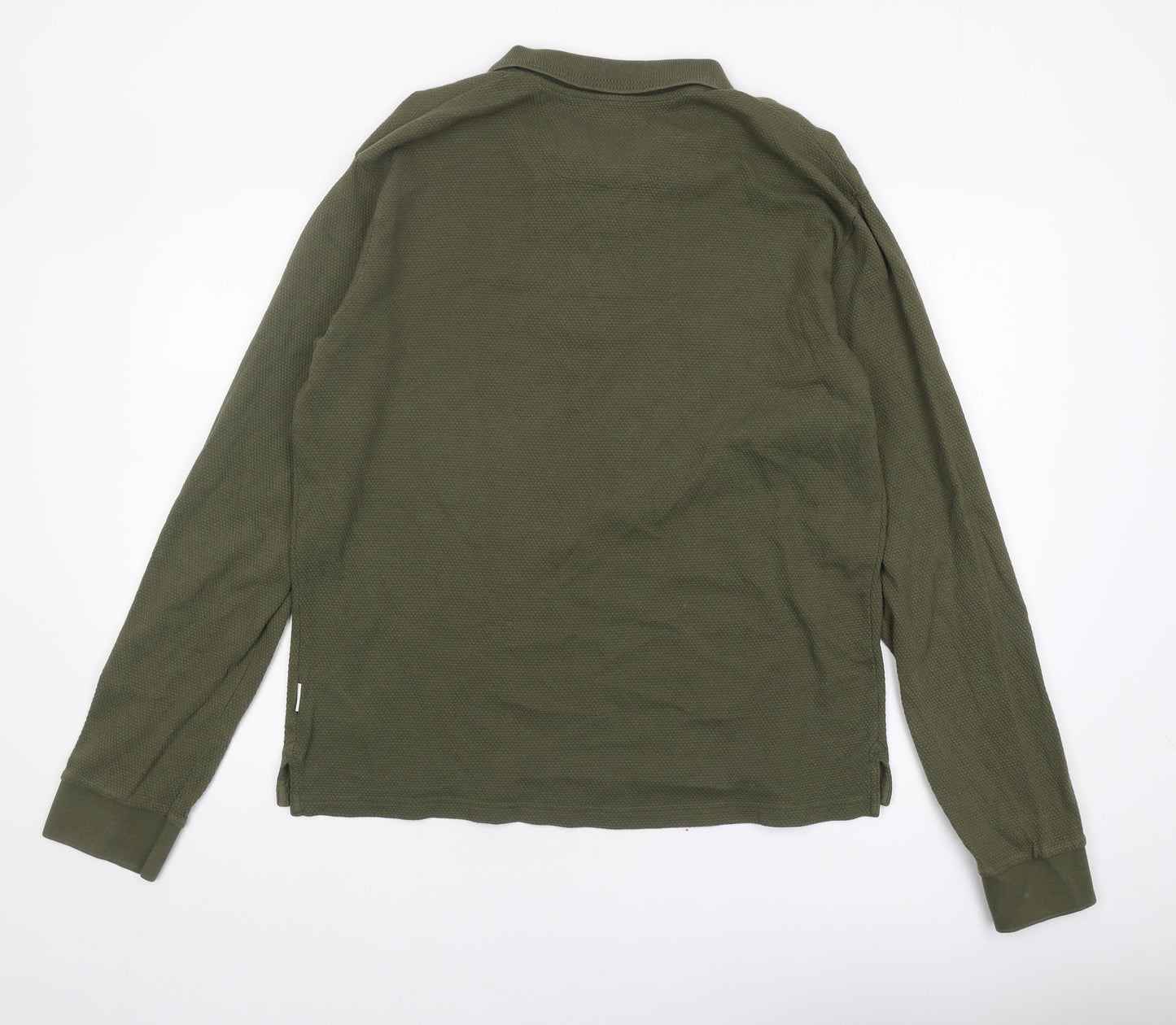 Peter Werth Men's Green Long Sleeve Polo Shirt M