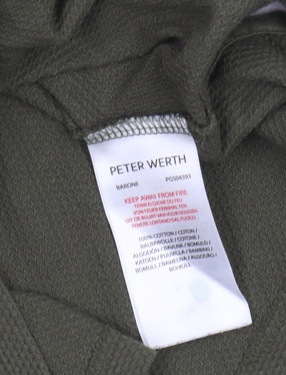 Peter Werth Men's Green Long Sleeve Polo Shirt M