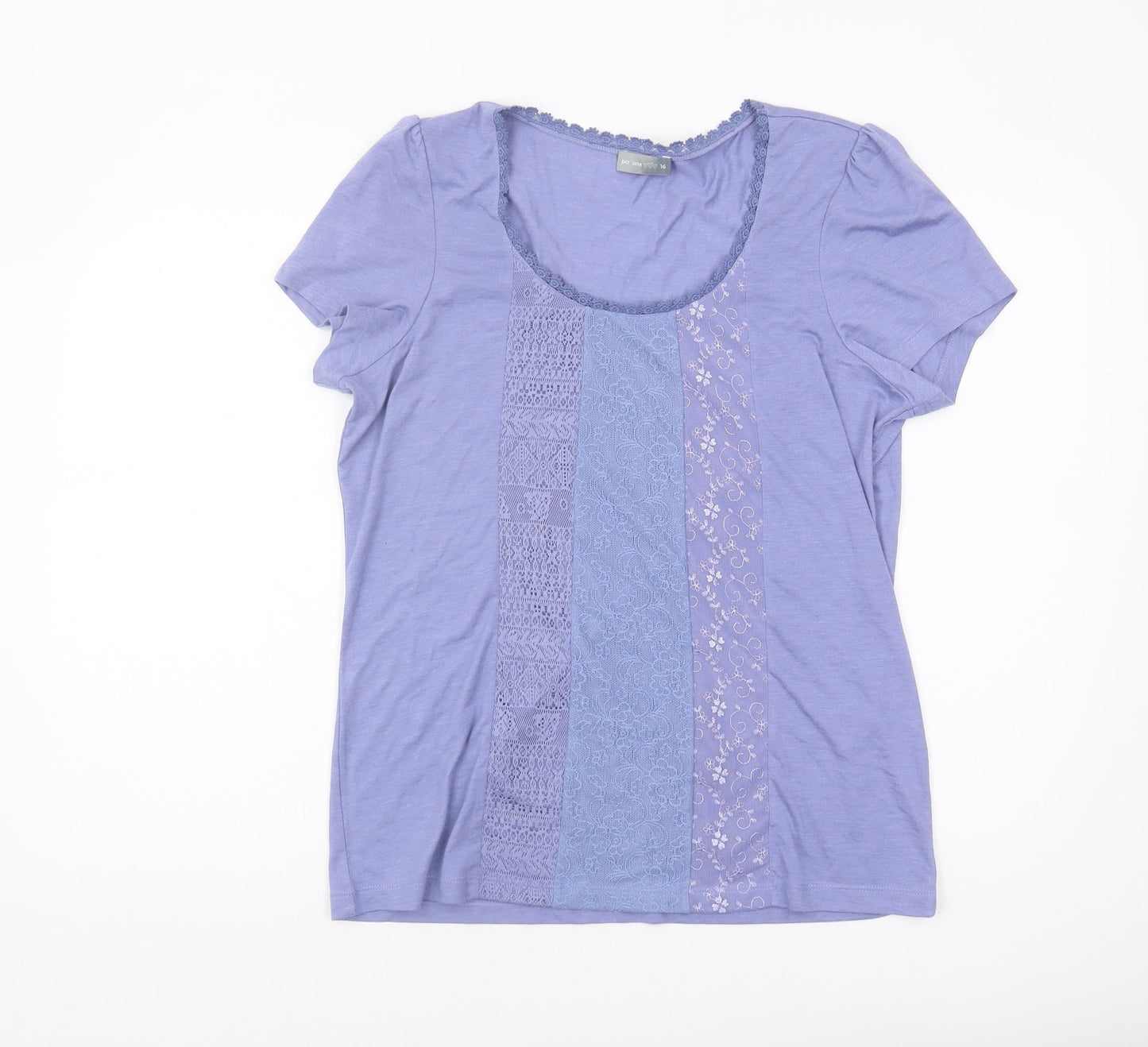 Womens UK Size 16 Marks and Spencer Purple Basic T-Shirt