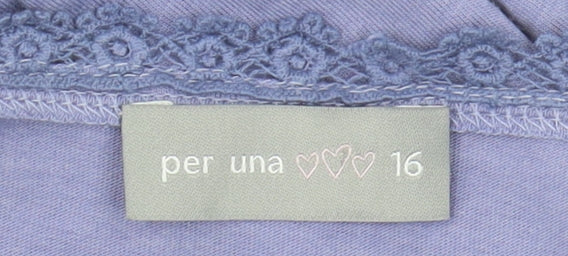 Womens UK Size 16 Marks and Spencer Purple Basic T-Shirt