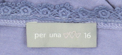 Womens UK Size 16 Marks and Spencer Purple Basic T-Shirt