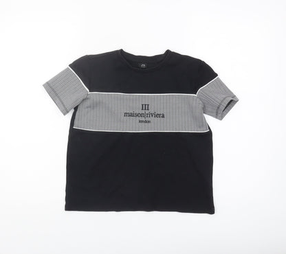 River Island Boys Black Graphic T-Shirt 9-10 Years
