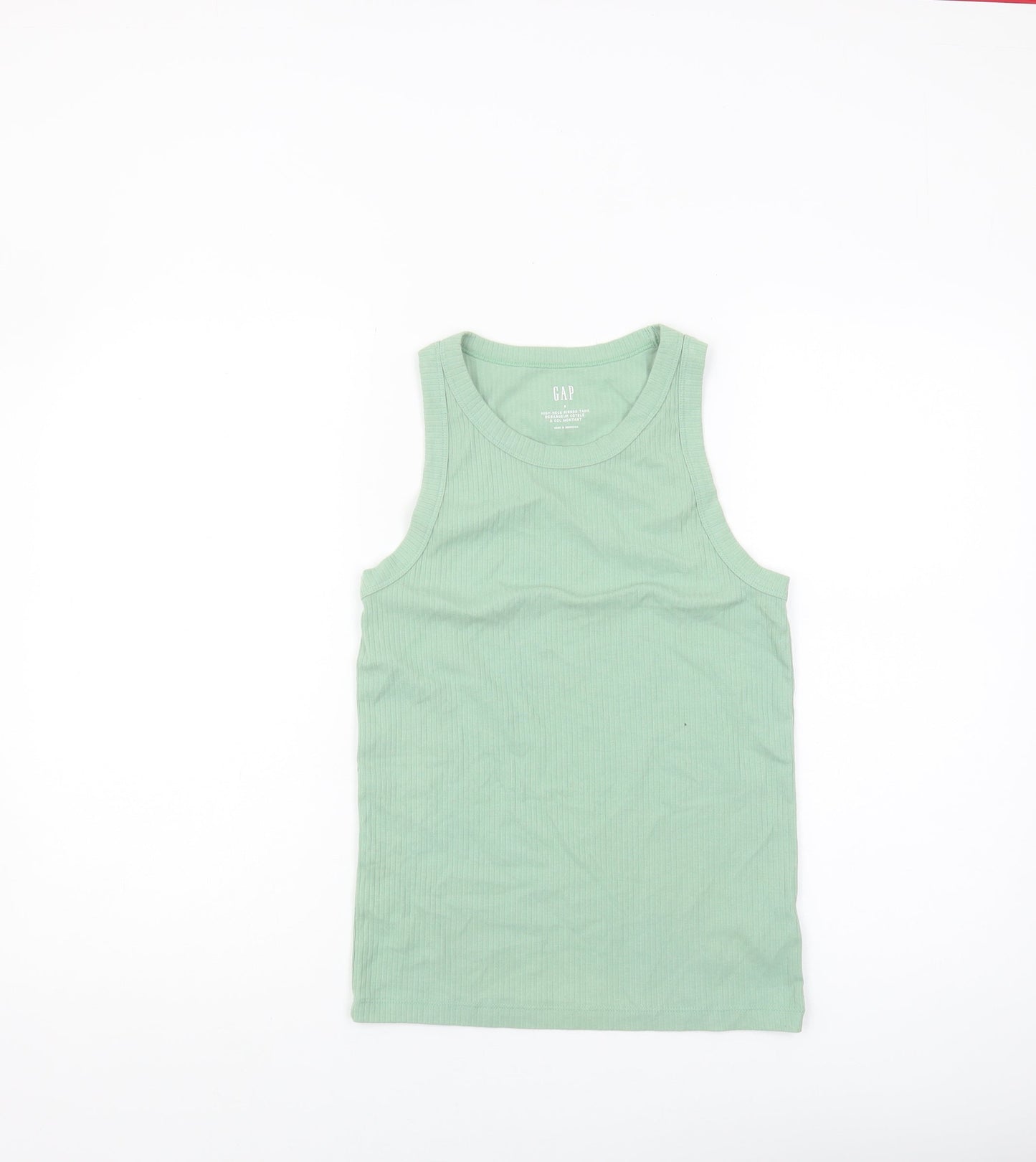 Womens UK Size S Gap Green Basic Tank