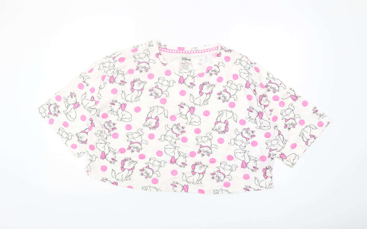 Womens UK Size L Disney White Cropped T-Shirt