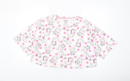 Womens UK Size L Disney White Cropped T-Shirt