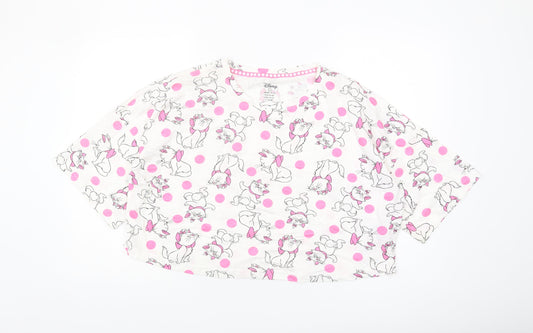 Womens UK Size L Disney White Cropped T-Shirt