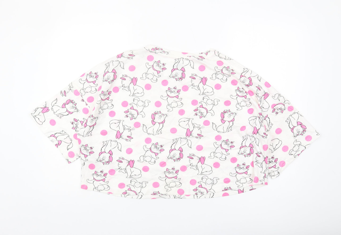 Womens UK Size L Disney White Cropped T-Shirt