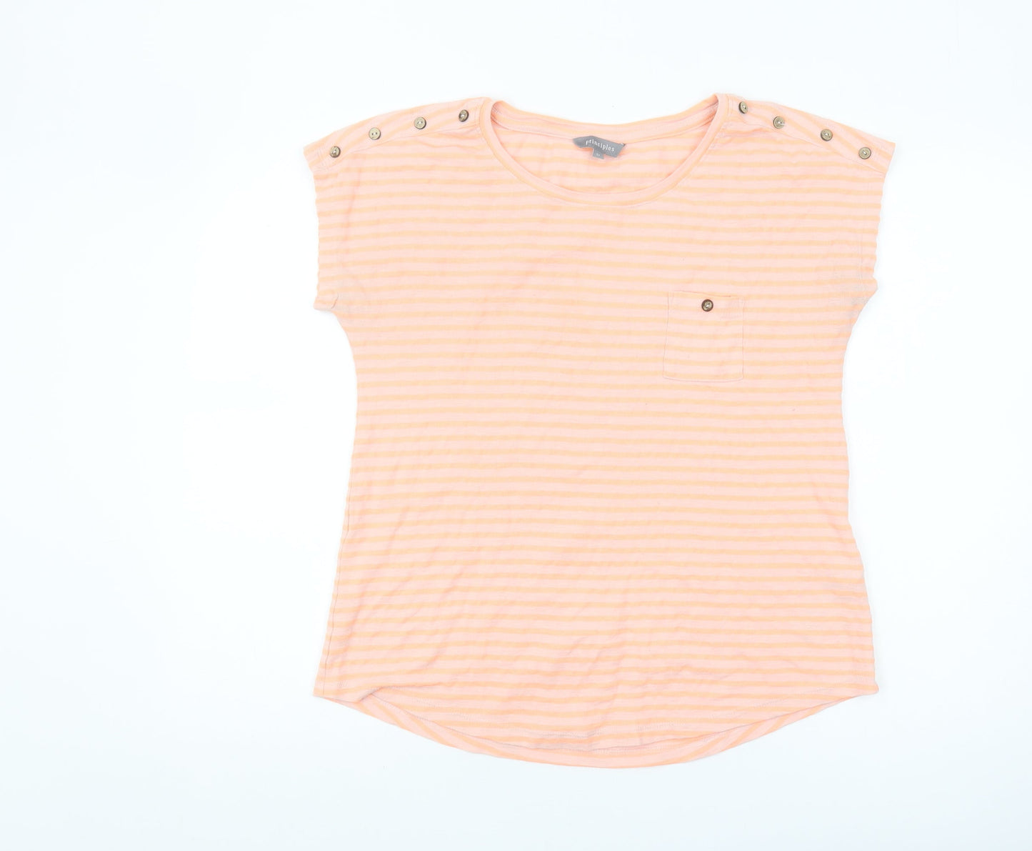Womens UK Size 12 Principles Orange Basic T-Shirt
