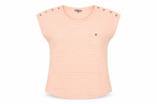 Front view of Principles Women's Orange Striped T-Shirt, size 12