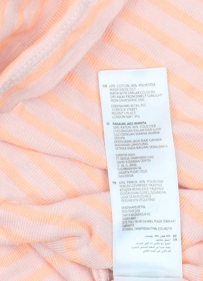 Womens UK Size 12 Principles Orange Basic T-Shirt