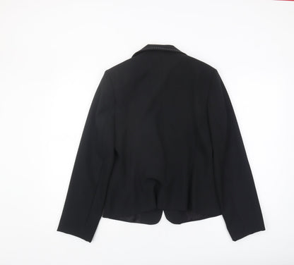 ELLE Women's Black Blazer L Notch Lapel Classic Fit