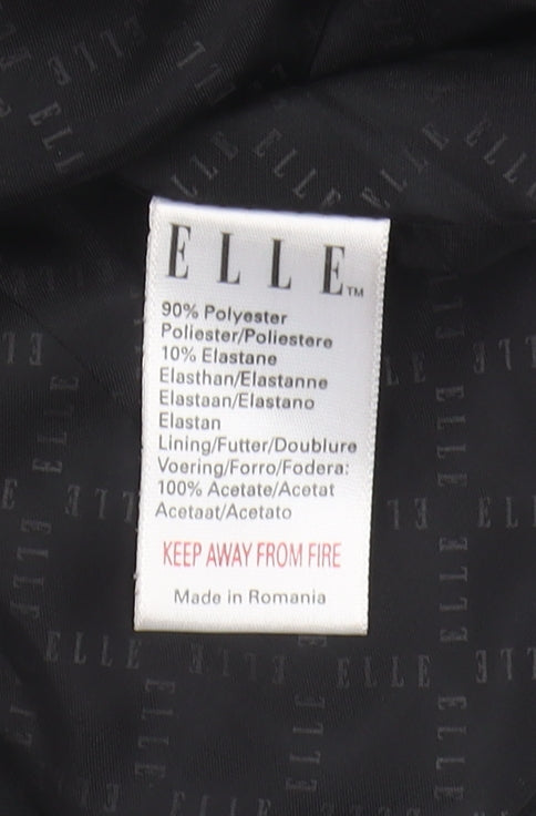 ELLE Women's Black Blazer L Notch Lapel Classic Fit